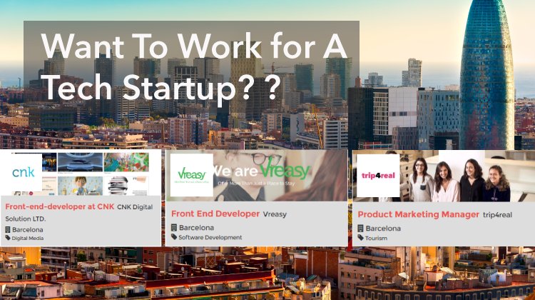 Barcinno's tweet image. Want to work for a #startup?  Latest Positions in #bcntech buff.ly/1tjOLFR @vreasy @trip4real @cnksolutions