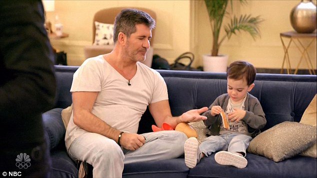 #Gaydad Simon Cowell w/surrogate son Eric w/o partner Paul backstage #AGT h...