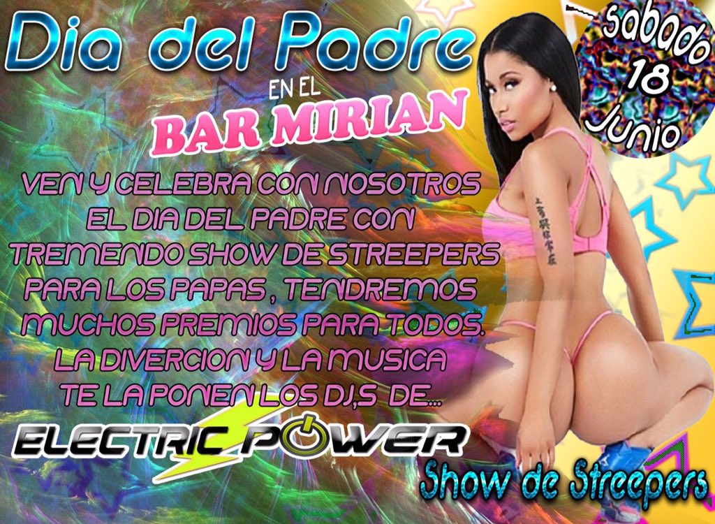 epowerpty's tweet photo. Ven y celebra el día del padre el 18 de junio ... Bar Miriam https://t.co/oje0HD4WbB