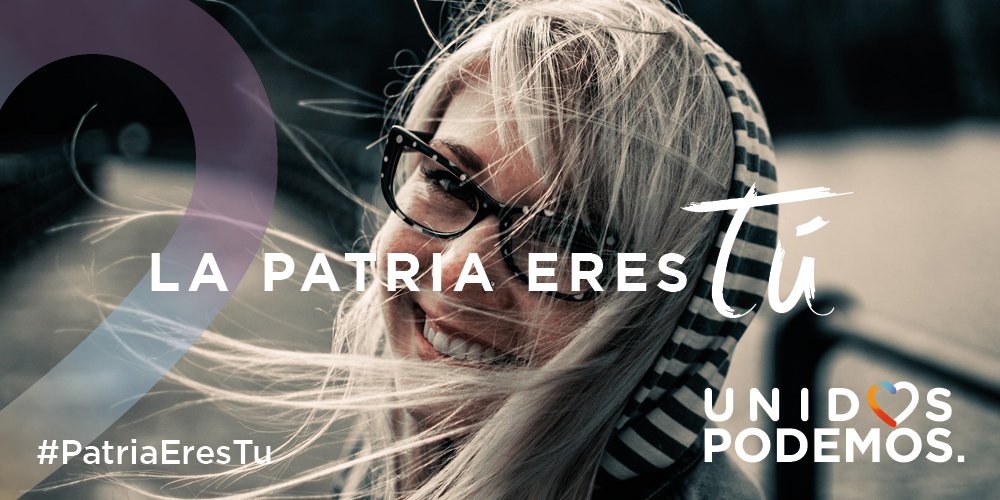 PODEMOS's tweet image. Sonriendo, contigo, por el país que viene. La #PatriaEresTu