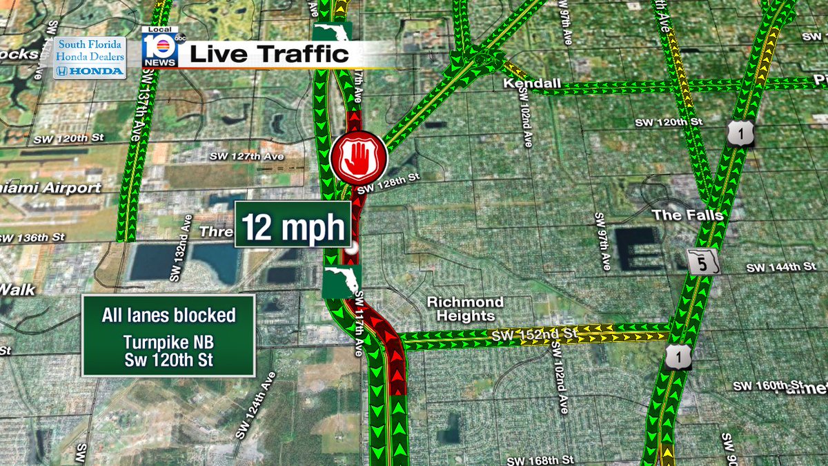 TRAFFIC ALERT- Turnpike NB and SW 120th St #TRAFFIC #MIAMI https://t.co/6QCkBQW81P