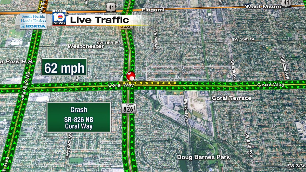 Crash at SR-826 NB & Coral Way #MIAMI #TRAFFIC https://t.co/8NrDAXxB7Q