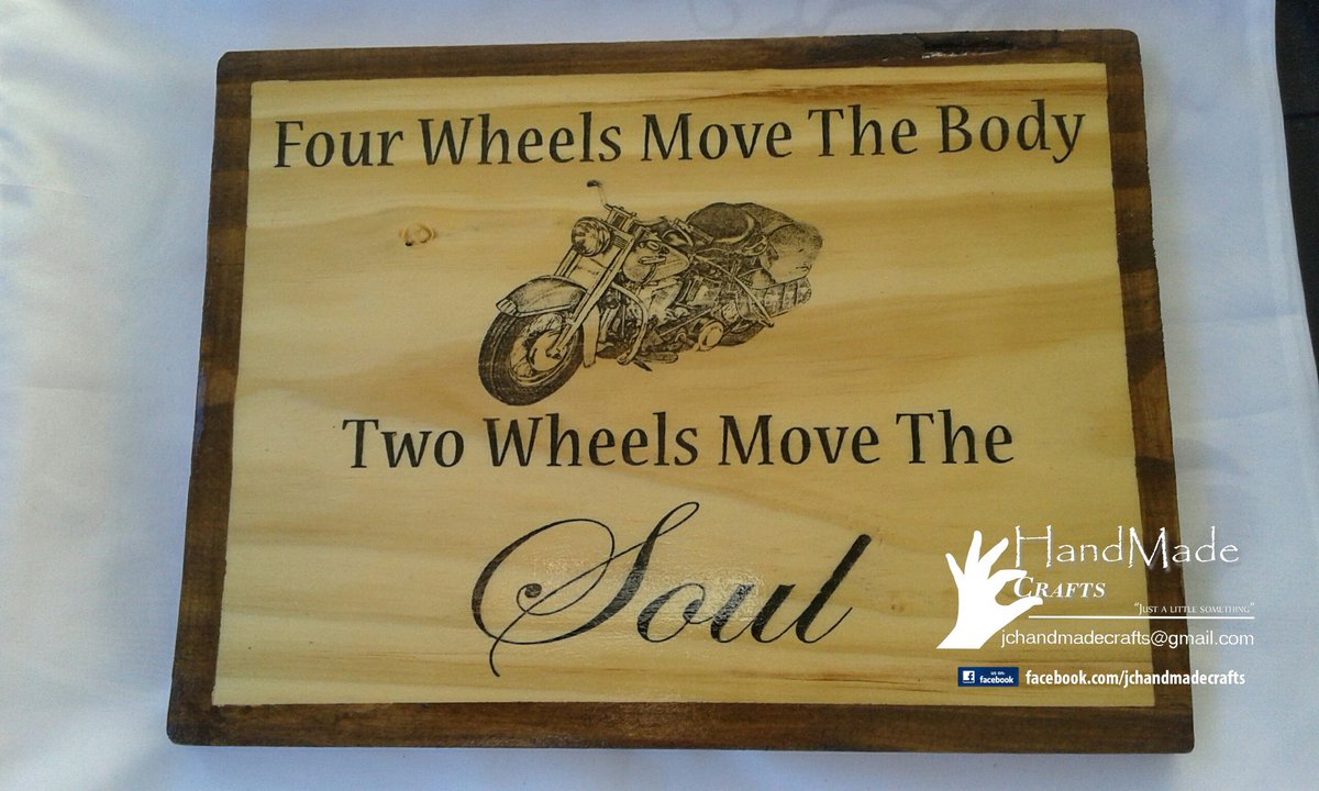 Hand_MadeCraft's tweet image. For all our #biker fans ! A #handmade #wooden #motorcycle #plague