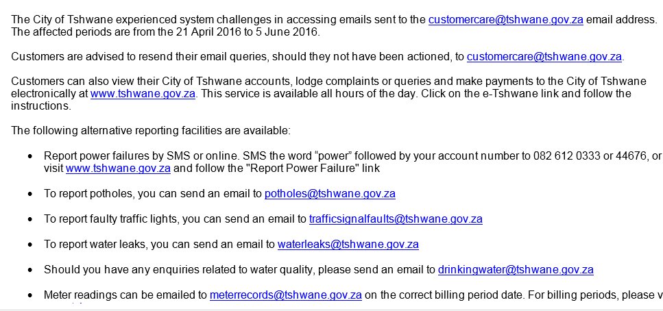 CityTshwane's tweet image. #SystemChallenges @CityTshwane