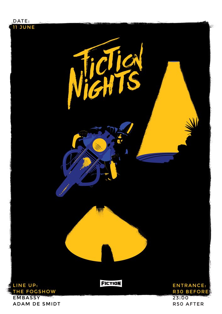 Tomorrow night I'll be throwing down some techno at my club <a href="/FictionBar/">Fiction</a> under my alias Embassy. Pull in!