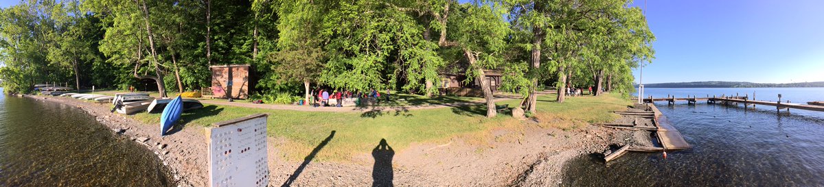 DBreiman's tweet image. Great start to the day having breakfast w/@BelleShermanES @IthacaNYSchools #students @ beautiful Camp Comstock #EEE