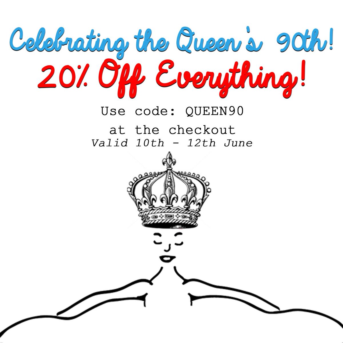Celebrating the Queen's 90th...are you're all welcome to 20% off everything! Mwah! #greenbeauty #queenat90
