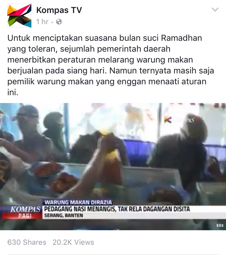 Biarkan mereka berjualan. Menghormati puasa #Ramadan tidak perlu sampai razia seperti ini.