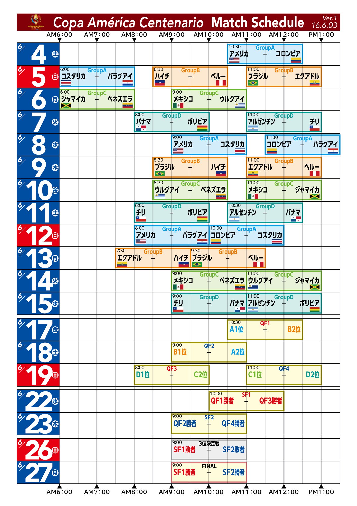 Sugwi いよいよ明日早朝からユーロ16開幕 分かりやすい時間割を作りました コパアメリカ時間割もミックス版も詰め合わせ サッカーバカ専用 ユーロ版はアップデート予定です Euro16 Copaamerica Sugwi いよいよ明日早朝からユーロ16開幕 分かりやすい時間割を作りました コパアメリカ時間割もミックス版も詰め合わせ サッカーバカ専用 ユーロ版はアップデート予定です Euro16 Copaamerica