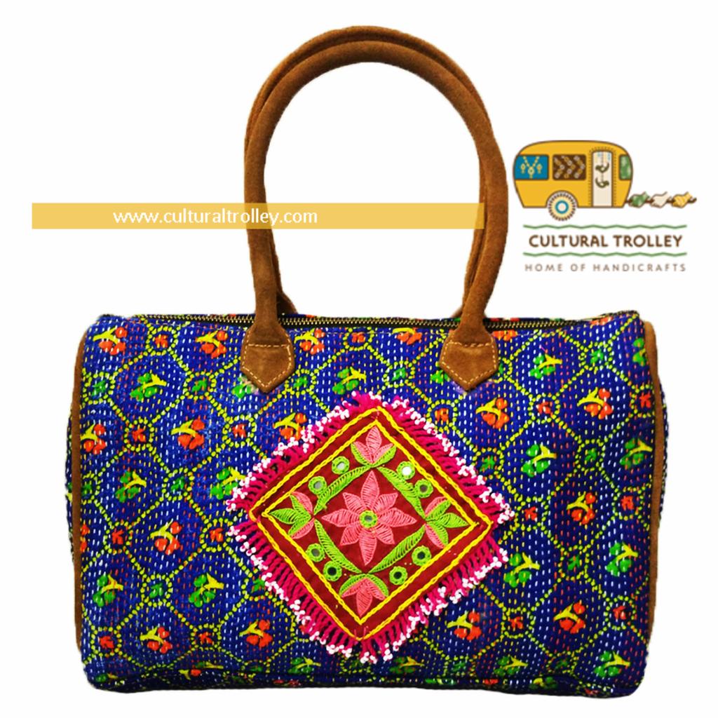 CulturalTrolley's tweet photo. Fine Kantha Handbag with beadwork and a touch of Suede #handbags #handmadeaccessories #amazonind #ebaydeals https://t.co/7xQs6nNyG6