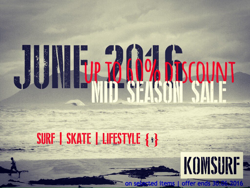 It's ON!!! Mid Season Sale with discounts to up to 60% ! On selected items, offer valid until 30.06.2016