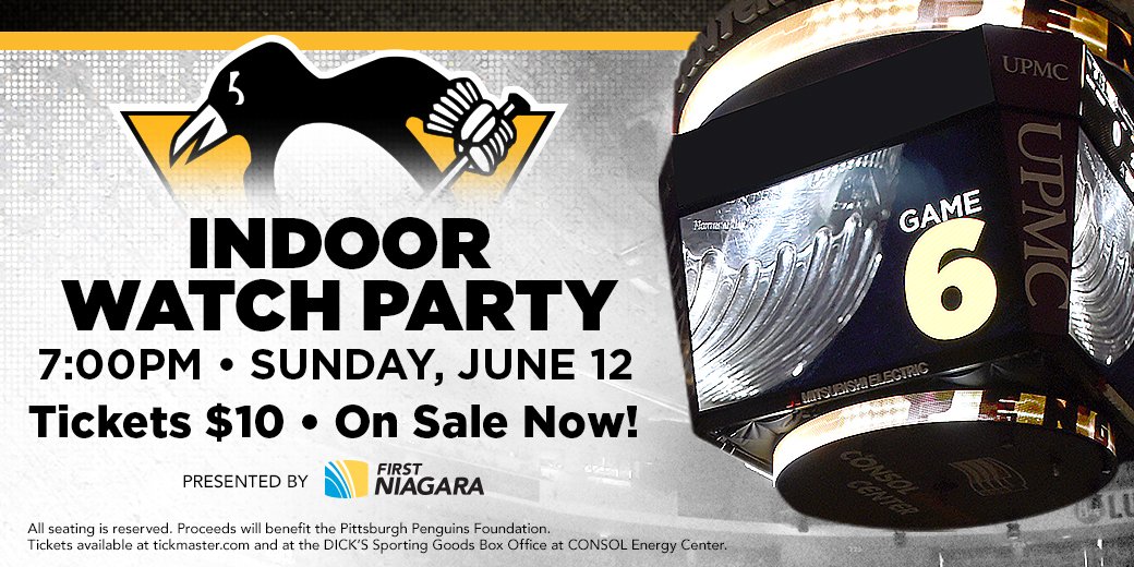 penguins's tweet image. Cheer on the #Pens during Game 6 at our watch party inside @CONSOLEnergyCtr! More info: pens.pe/1thngML