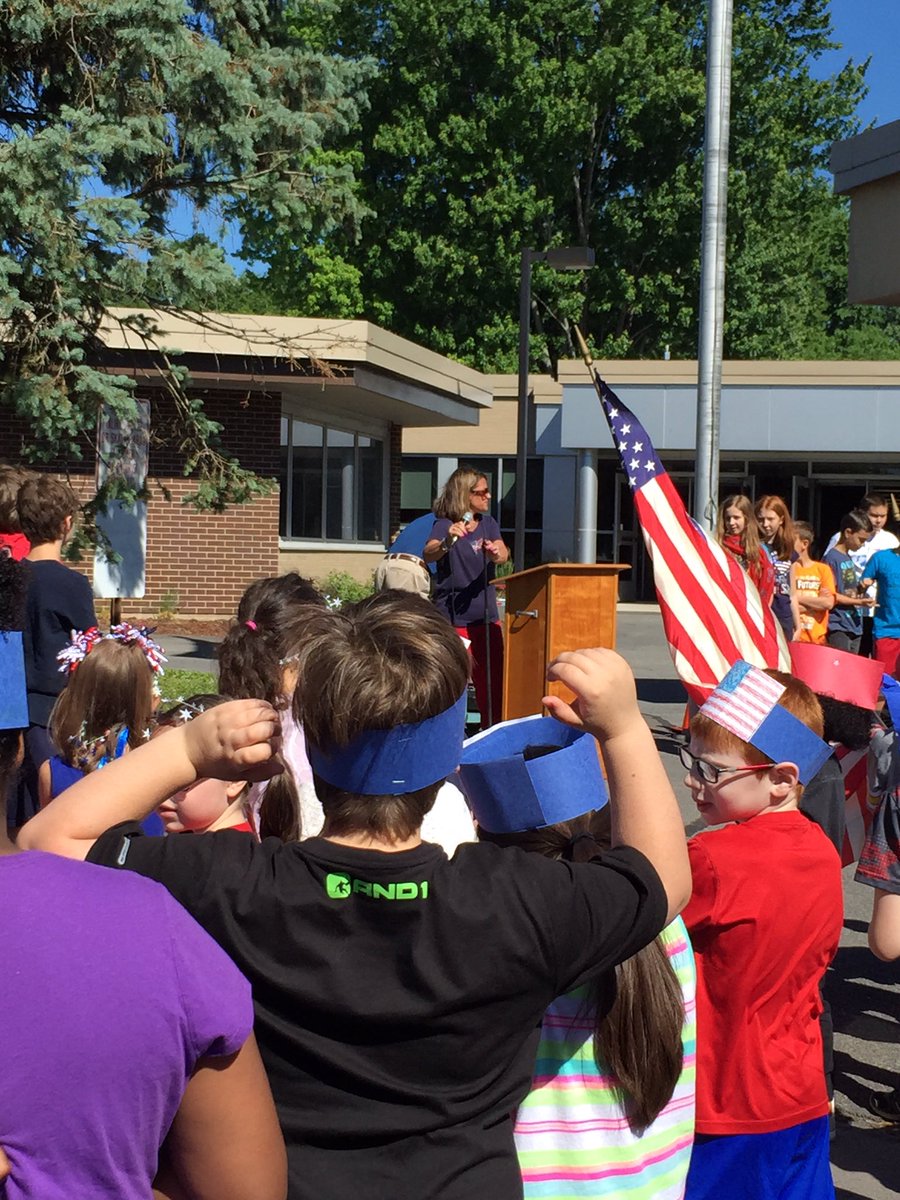 MrsPesarek's tweet photo. Flag day ceremony! https://t.co/87TJBm0KOJ