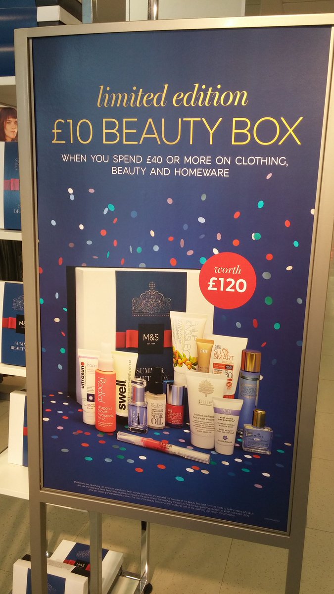 MnSAltrincham's tweet photo. Spend £40 on Clothing, Beauty &amp; Home and you can get a beauty box worth £120 for just £10. subject to availability https://t.co/ZwkOjm8K69