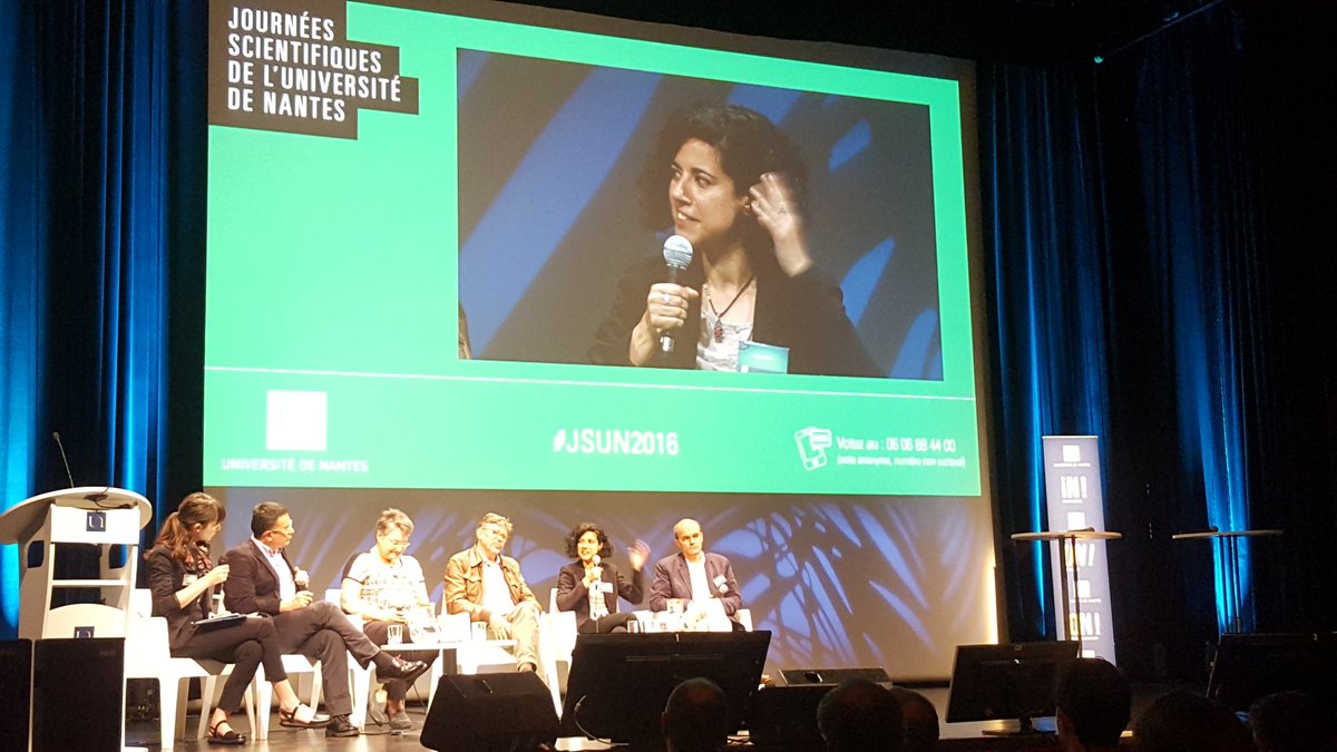 NantesUniv's tweet photo. #JSUN2016 Oumeya Adjali "Les chercheurs doivent constamment réfléchir à l'impact de leurs recherches sur la société" https://t.co/3y4V20ECMg