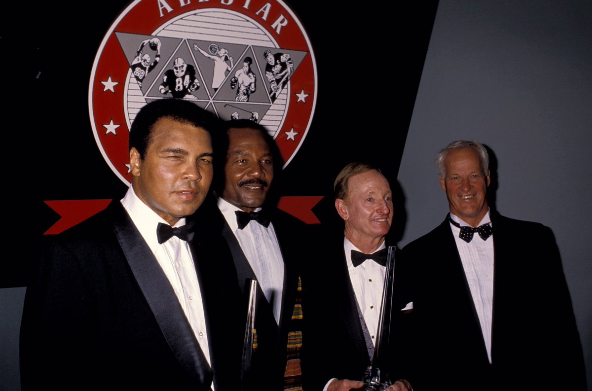 AshokMoore's tweet photo. Muhammad Ali, Jim Brown, Gordie Howe and Rod Laver in 1990 #Legends https://t.co/6wzYNbHs7Q