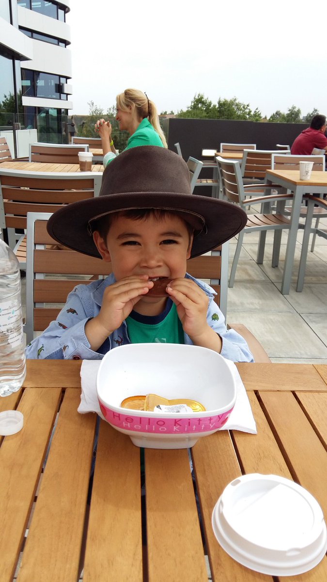 salsprite's tweet photo. My little adventurer at the #fusionbuilding @bournemouthuni #starbucks https://t.co/Ua20VMJAfW