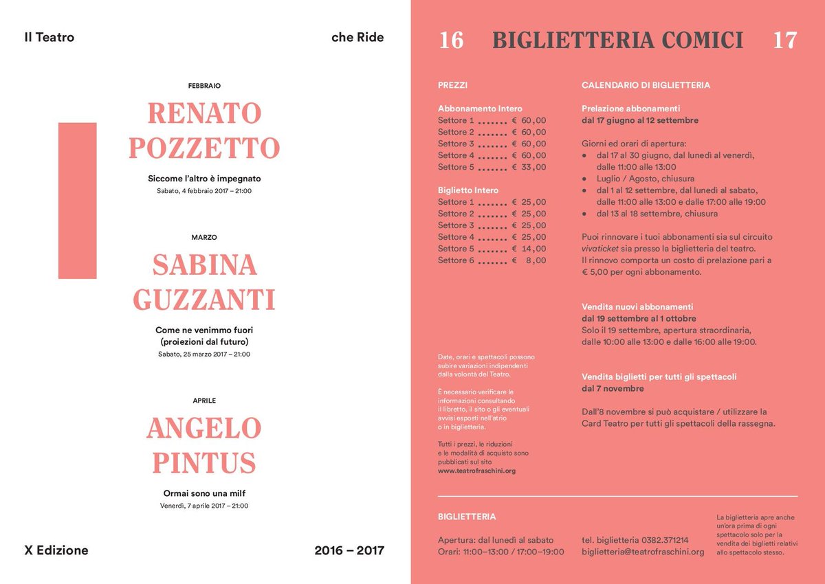 COMICI 2016-2017 #teatro #fraschini #comici