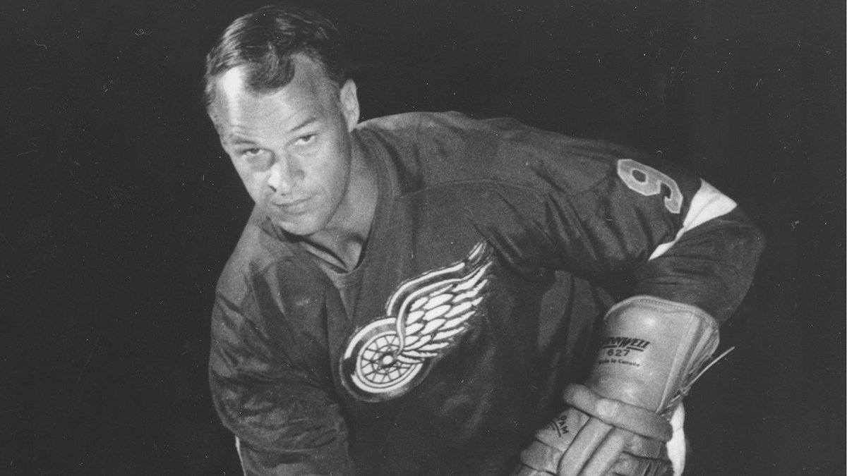 espn's tweet photo. “Mr. Hockey” Gordie Howe won four Stanley Cups, scored 801 career goals and played in an NHL-record 1,767 games. https://t.co/9SlEeFXhJ3