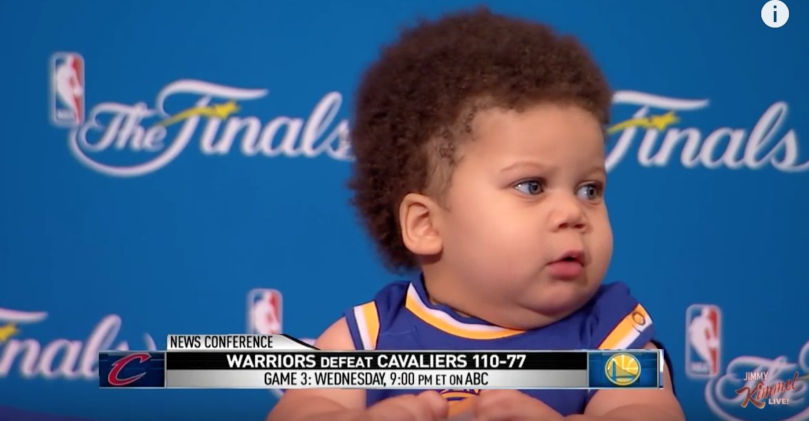 Press Conference With Baby Stuff Curry and Baby LeBron NBAFinals