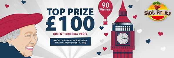 Celebrate Queen's birthday on Slot Fruity! Huge prizes for players! Sign up: partners.globaligaming.com/signup.aspx Promote now!