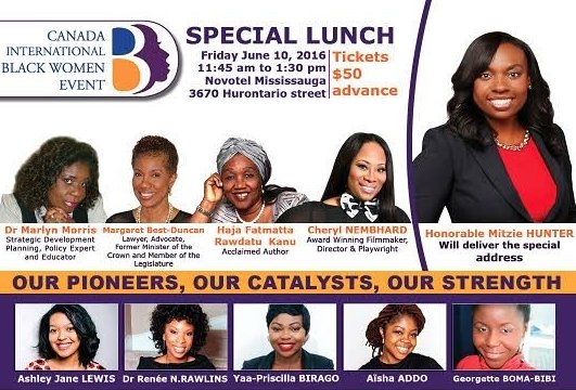 CanadaIntBlackWomen (@cibwevent) on Twitter photo Special lunch featuring <a href="/MitzieHunter/">Mitzie Hunter</a> kicks off at 11:45am today! Inspiration & our pioneers! #CIBWE2016 Special lunch featuring <a href="/MitzieHunter/">Mitzie Hunter</a> kicks off at 11:45am today! Inspiration & our pioneers! #CIBWE2016