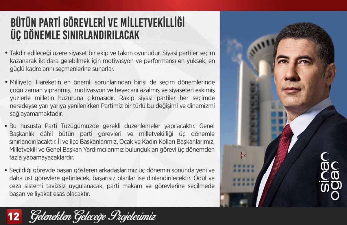 DrSinanOgan's tweet photo. Bütün parti görevleri ve milletvekilliği üç dönemle sınırlandırılacağımız
#OAnGeliyor
#GelenektenGeleceğeProjeler https://t.co/PXJYsmjRri