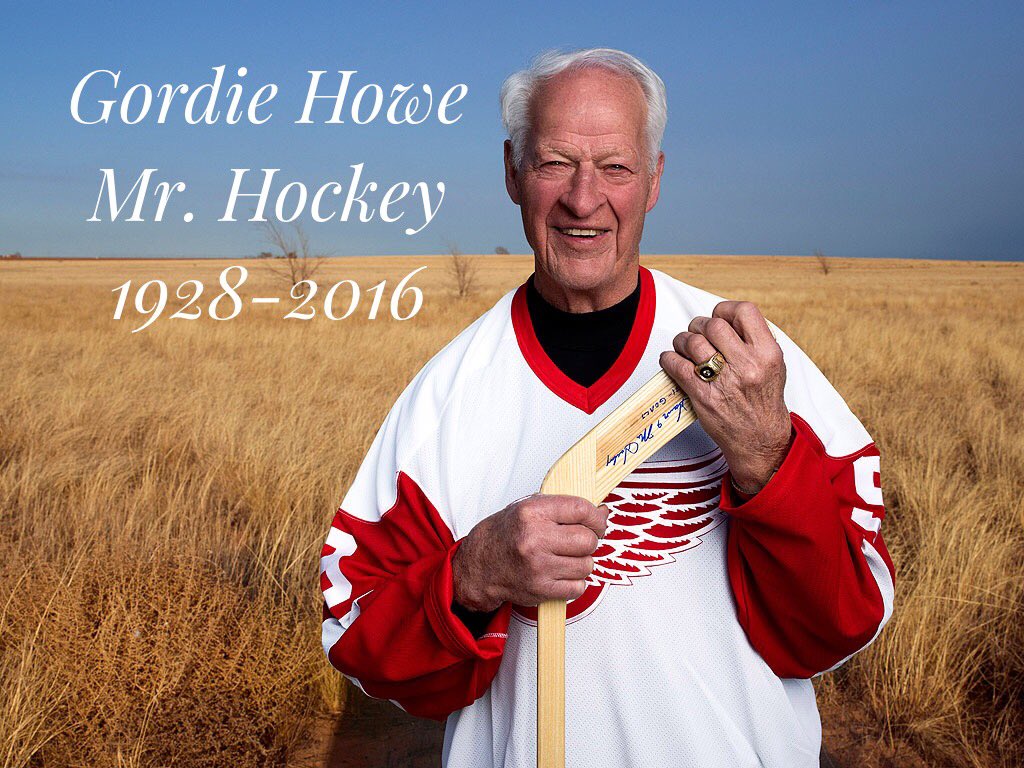 dcfielder's tweet photo. @DetroitRedWings @nhl Gordie was an amazing player and will be missed by all hockey fans! https://t.co/5VtH6ombXr