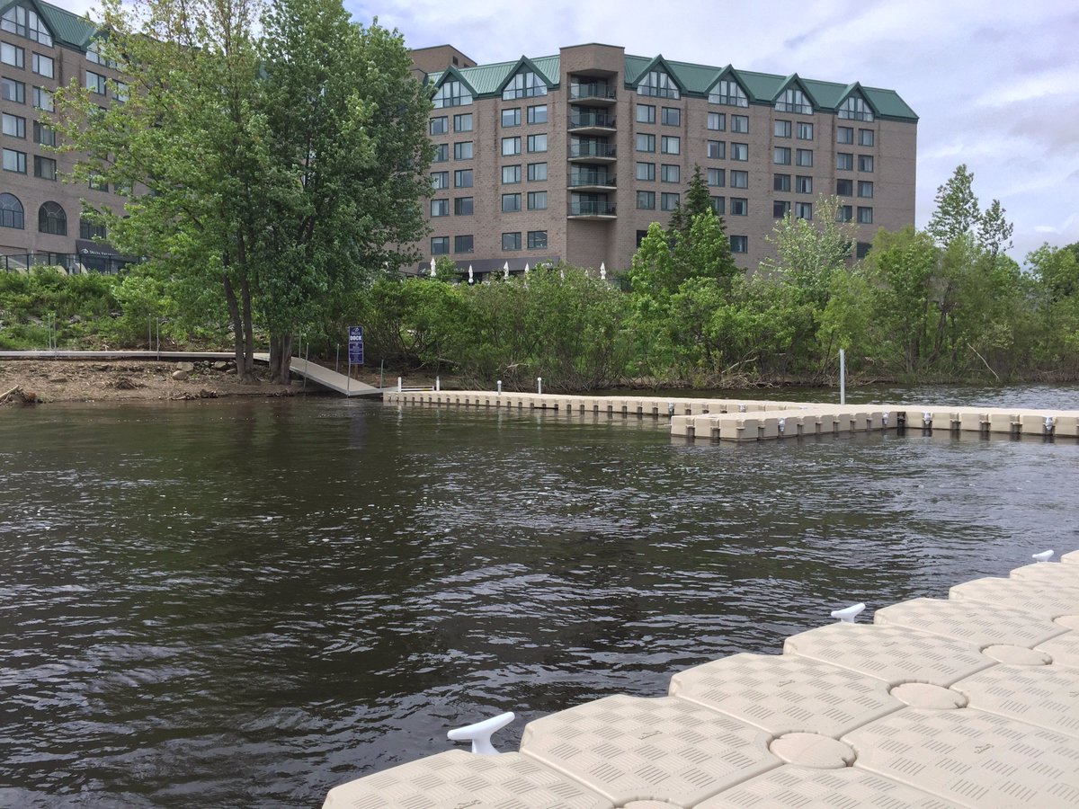 DeltaFRE's tweet photo. Our new dock is officially up and running! This summer, dock and stay at the #DeltaFredericton. #Fredericton https://t.co/8kJwbNsNvd
