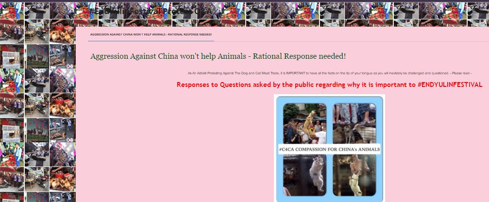 EndDogMeatTrade's tweet photo. https://t.co/xXUu1v9NaP …
Please use above link
B4 going out to protest
to #StopYulin
answers awkward Q's https://t.co/CturTlxUgl