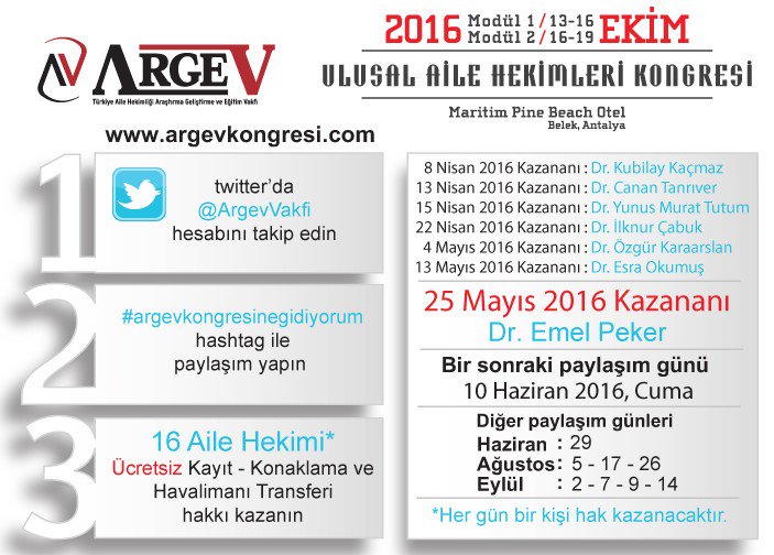 8. Paylaşım Günü 24.00'de sona eriyor <a href="/ArgevVakfi/">Argev Vakfı</a> Takip edin ve #argevkongresinegidiyorum hashtag ile paylaşım yapın