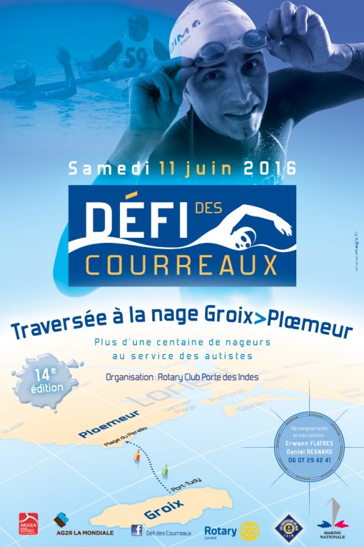 Arkéa Banque E&amp;I est partenaire du Défi des Courreaux Groix-Ploemeur : nage+solidarité.