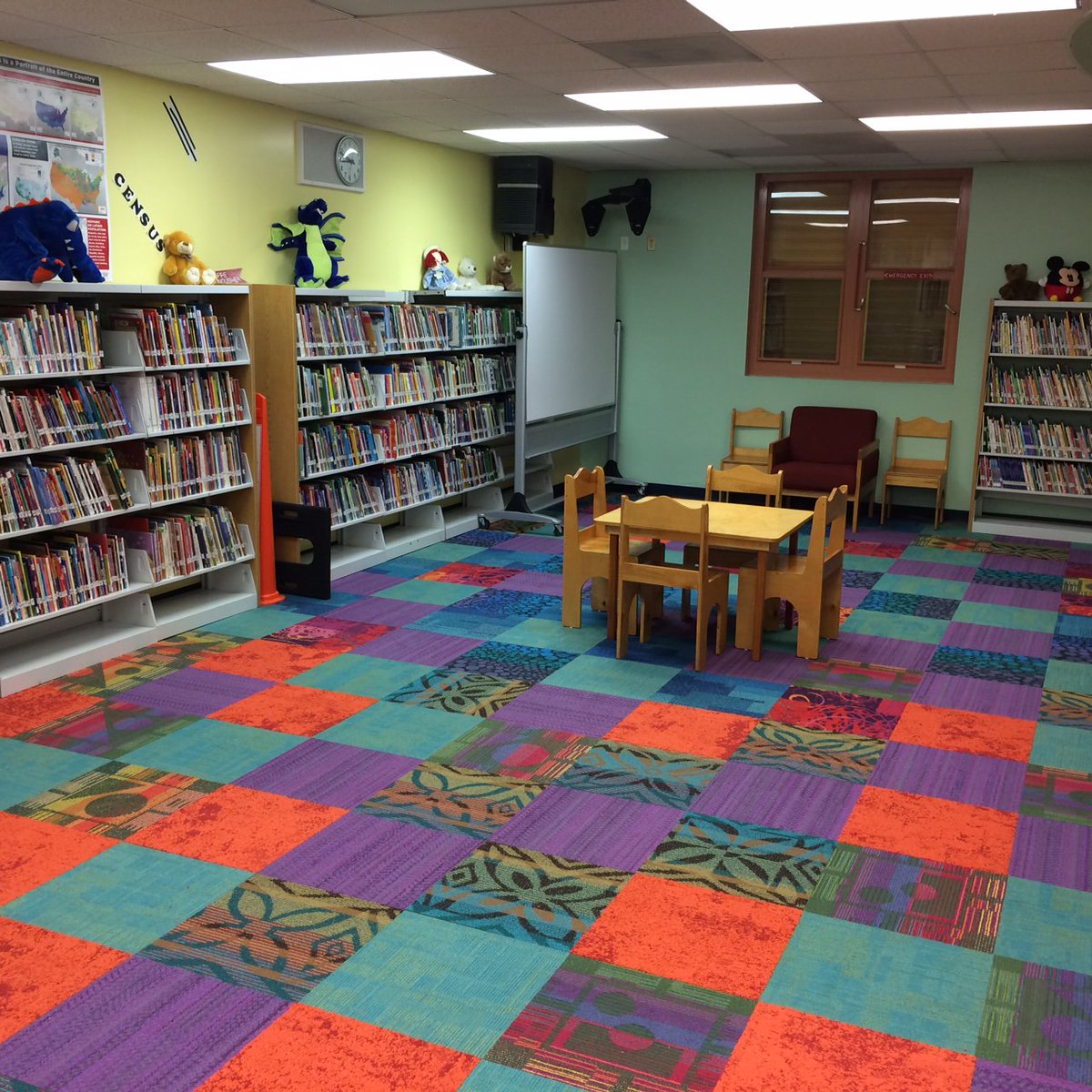 MDCPSCapital's tweet photo. Finalizing the details for this colorful media center @MDCPS Santa Clara Elementary. #Gobprogress @MiamiSup https://t.co/ZFFDgqmZiK