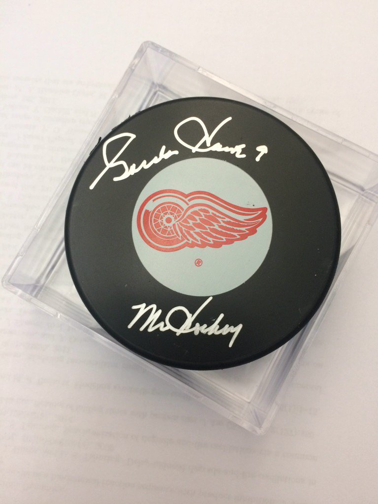 My brother gave me this puck. It's one of my most prized possessions. #MrHockey