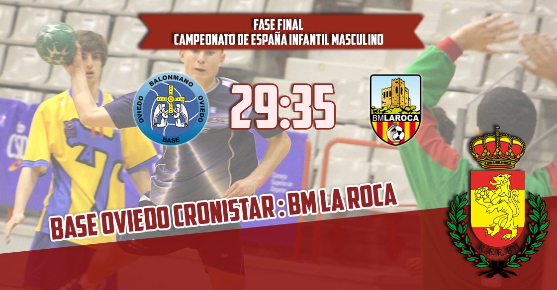 🏆 #CDEInfantilBM Masculino 
Grupo II
Final
<a href="/bbaseoviedo/">Confía Base Oviedo</a> :29:35 <a href="/bmlaroca/">BMLAROCA</a>