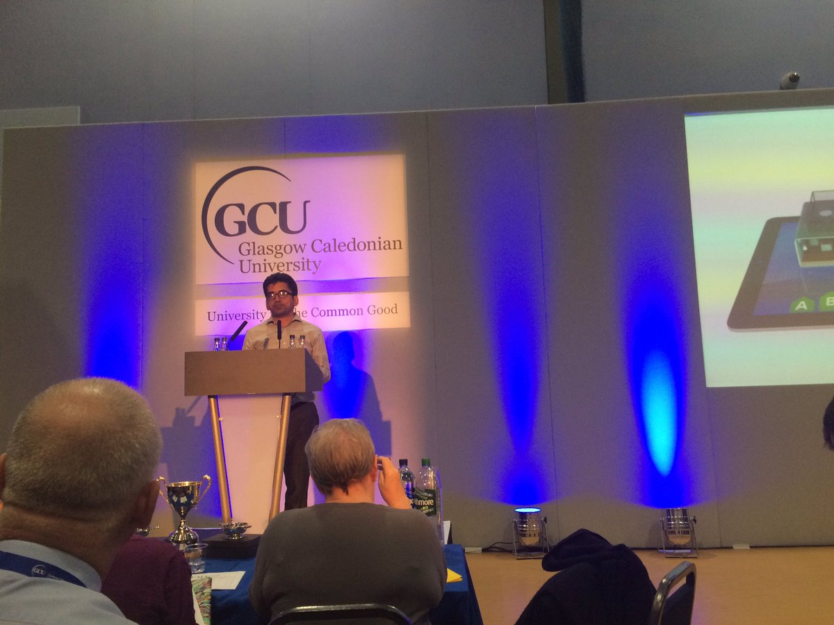 GCUEngagement's tweet photo. Abbas talks about his low cost smart controller for heat, cooling &amp; ventilation @GCU_SEBE #GCU3MT https://t.co/gF14M9mJjt