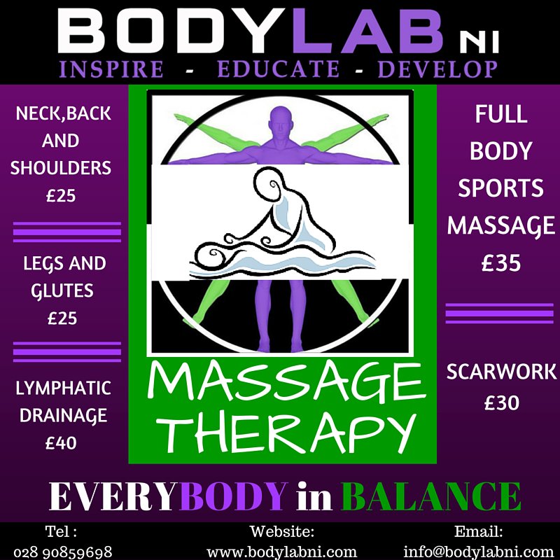 BodyLabNI's tweet image. Visit out #massage clinic every #Tuesday #everybodyinbalance #FridayFeeling #sports #relaxation #scar #Belfast #NI