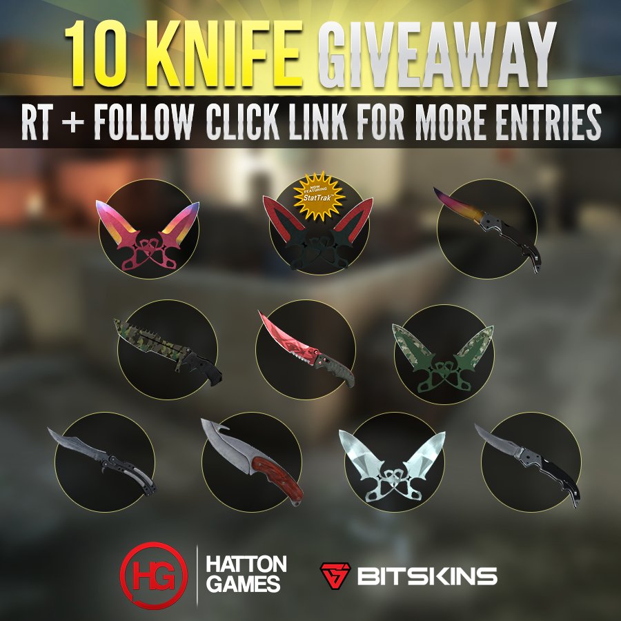 HattonGames's tweet image. 🌟 ANOTHER 10 KNIFE GIVEAWAY! 🌟

RT + Follow. For more entries click the link: goo.gl/I6Q7EN

Good luck! 😃