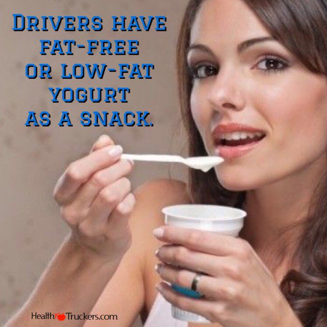 HealthTruckers's tweet photo. Drivers have fat-free or low-fat yogurt as a snack.

#HealthyTruckers #TruckersHealth #TruckerHealth https://t.co/0lDuK24Wwt