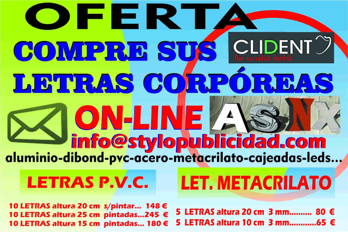 StyloRotulos's tweet image. OFERTA LETRAS CORPOREAS DE PVC