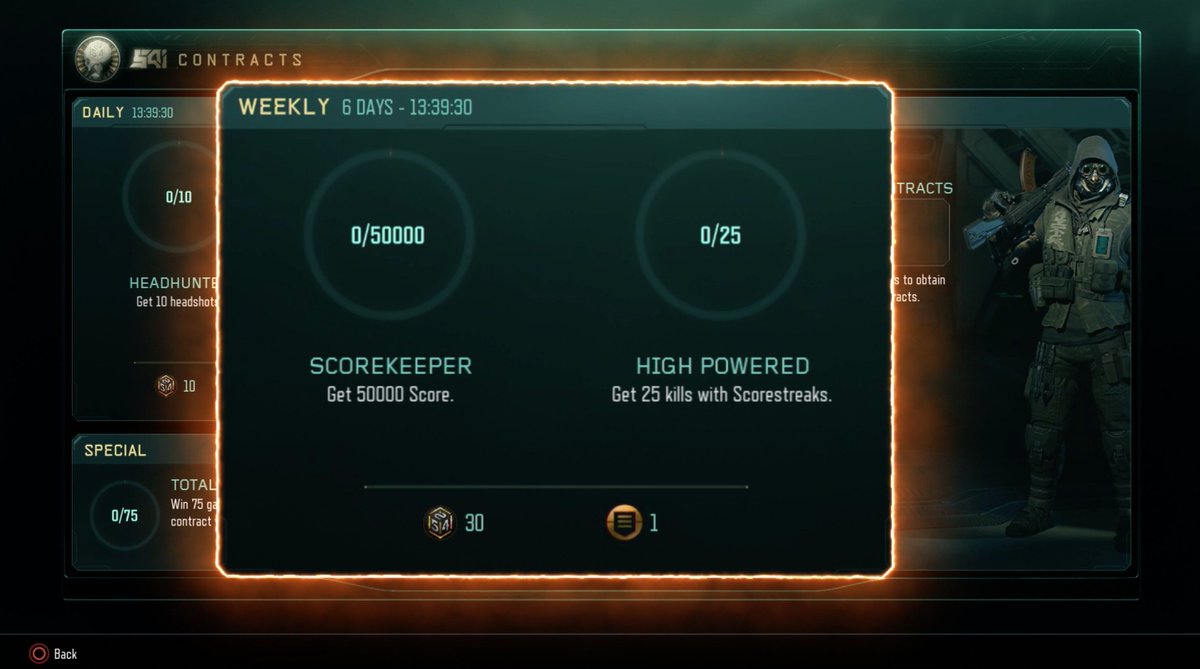 CallofDuty's tweet photo. Completing both Weekly Contracts gets you even more Cryptokeys, plus a Mercenary Contract that activates Blackjack. https://t.co/oK07Gd7Jqc