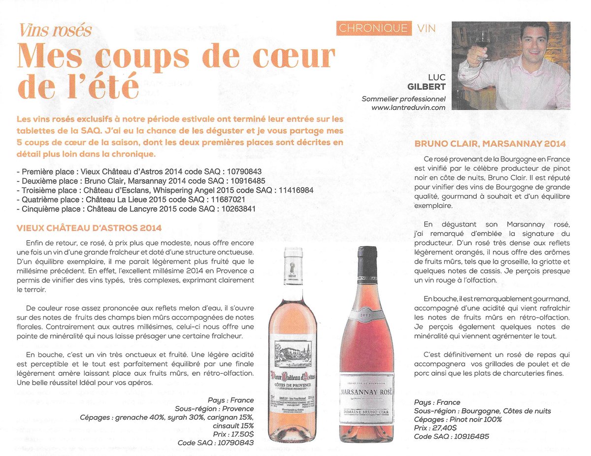 Antreduvin's tweet photo. Besoin d'inspiration? On vous présente les coups de coeur de notre sommelier pour l'été https://t.co/JHHvhheKf8