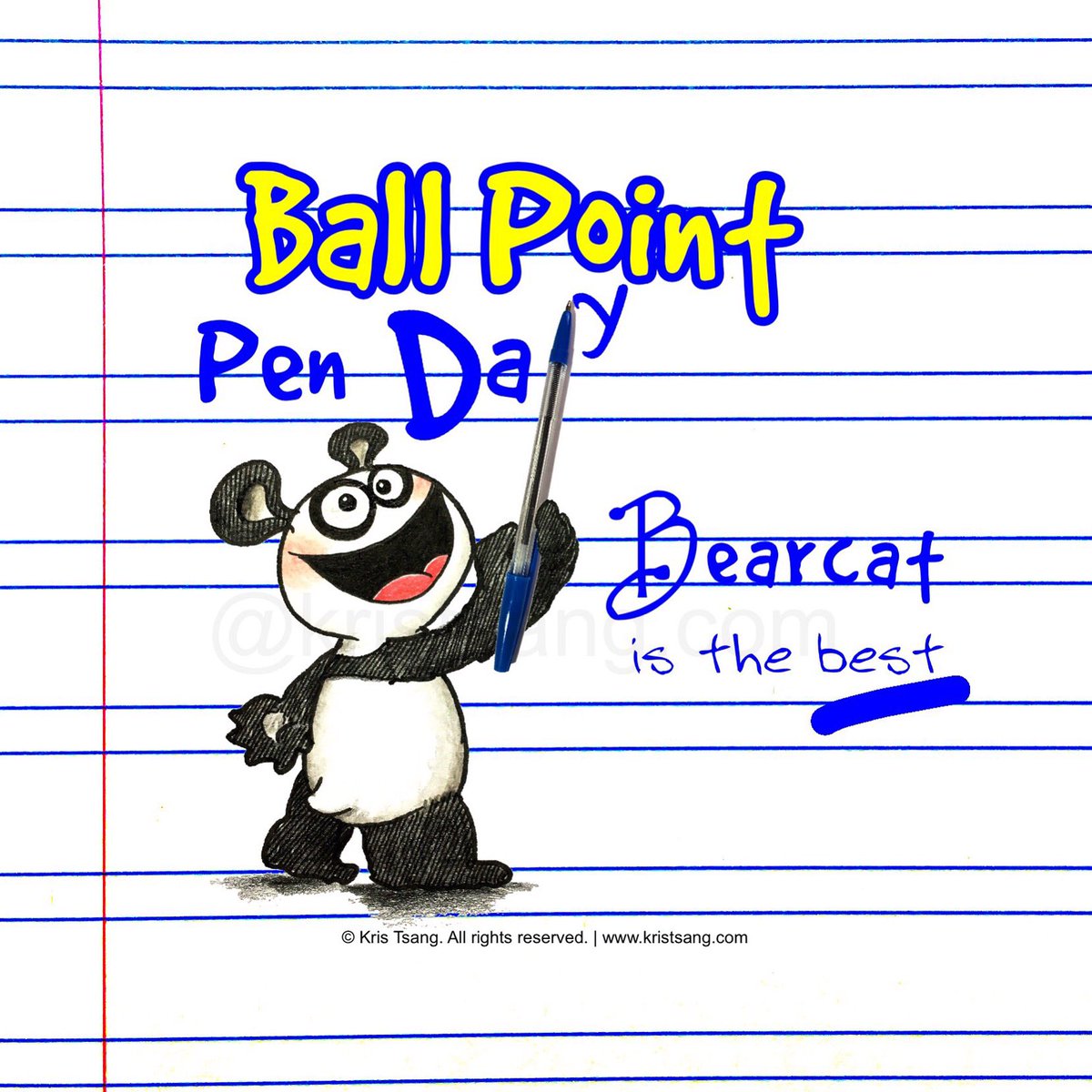 kristsangart's tweet photo. Ball Point Pen Day. #ballpointpen #BallpointPenDay #bearcat #panda #notpanda #summer #adventures #bearcatsdiary https://t.co/UkSsW0KEZR