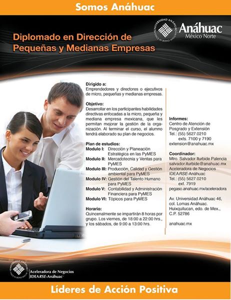 ¡Para emprendedores el más completo Diplomado!
Comenzamos el 17 de junio
 extension<a href="/anahuac/">Anáhuac Campus Norte</a>.mx
@ExtAnahuac @anahuac