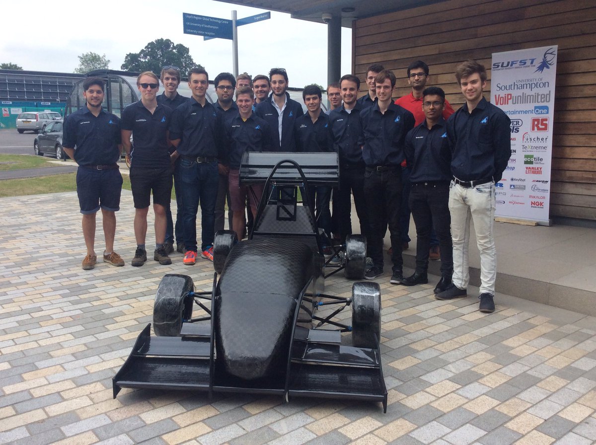 UoSEngineering's tweet photo. Stag 3 has officially been unveiled at the Design Show! #UoSDesign #FormulaStudent @SUFST https://t.co/km2IvfBfHW