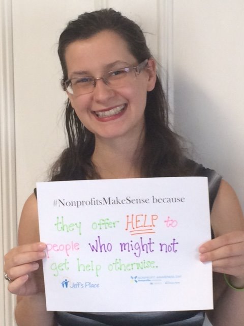 #NonprofitsMakeSense because Jeff's Place "offers help to people who might not get help" -Kerri
