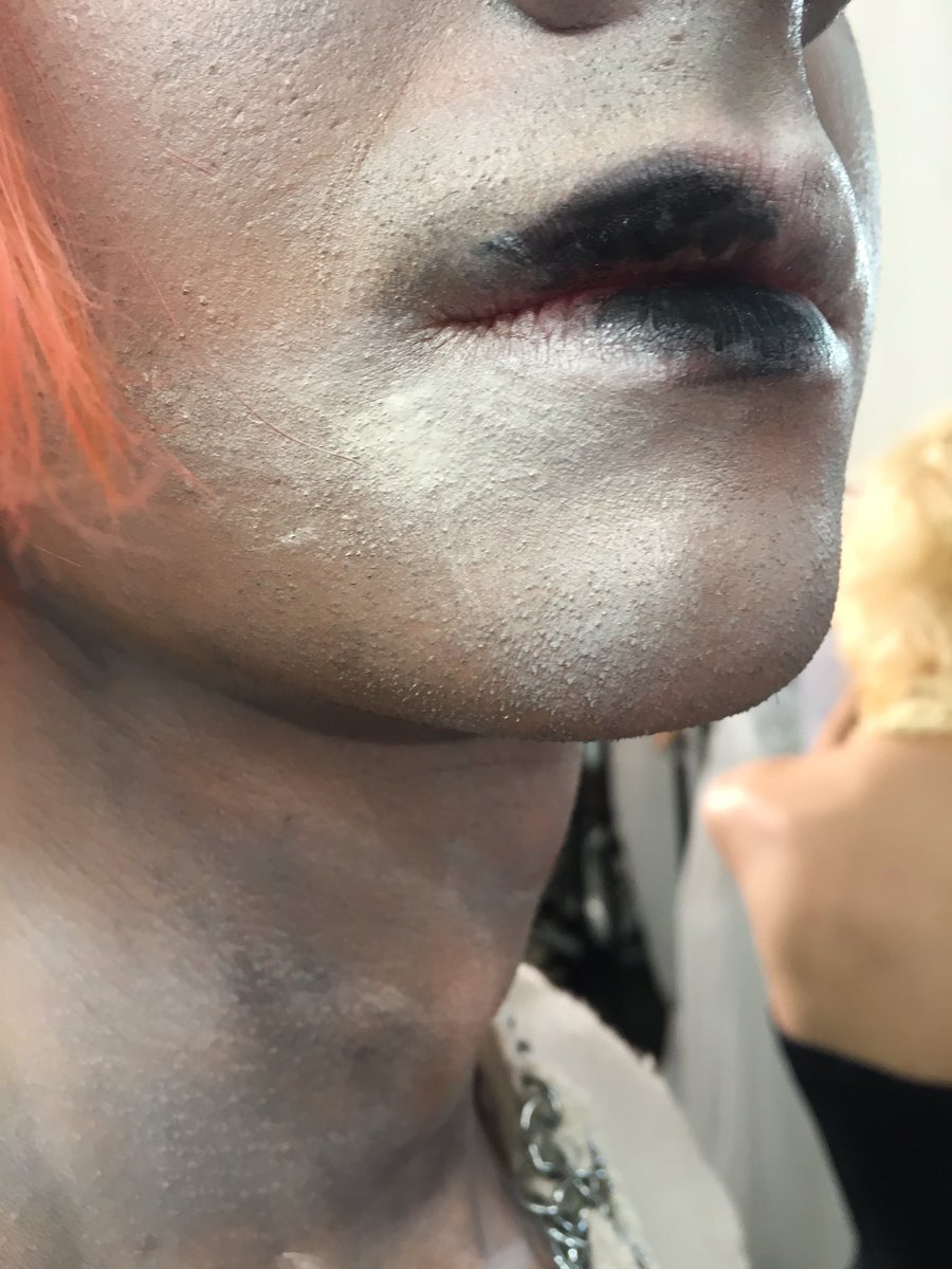 Cindy Sherman inspired makeup <a href="/_charlesjeffrey/">Charles Jeffrey LOVERBOY</a> designed by the lovely <a href="/lucy_bridge/">Lucy Bridge</a> today at #LCM #MACBackstage