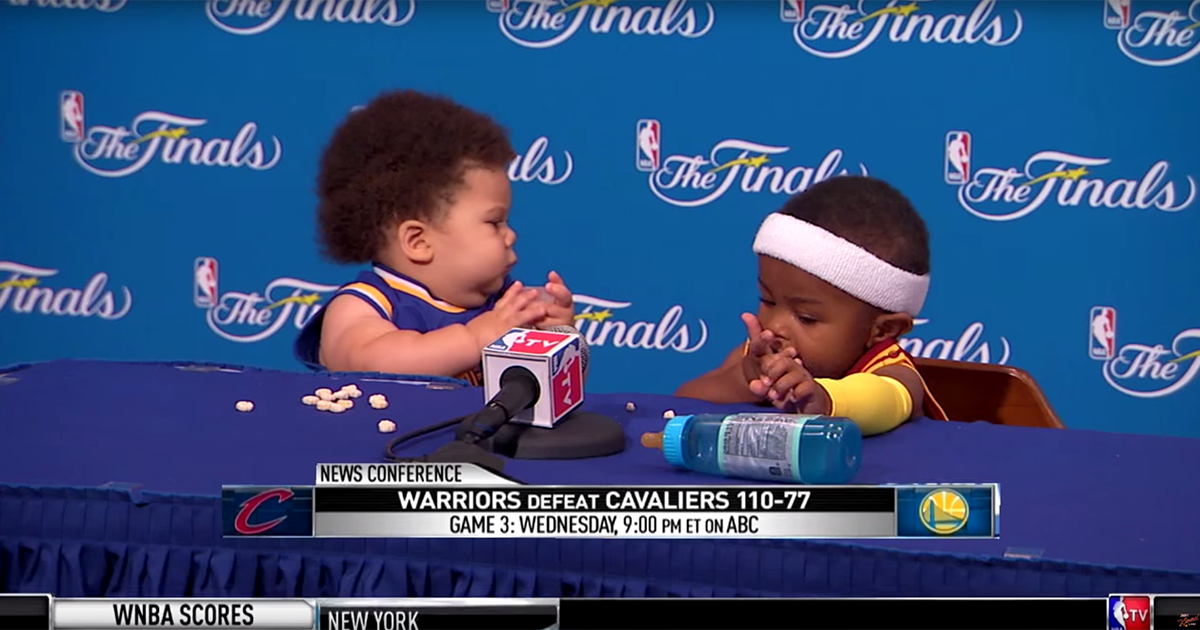 Stuff Curry VIDEO 'Stuff Curry,' baby LeBron hold the cutest postgame