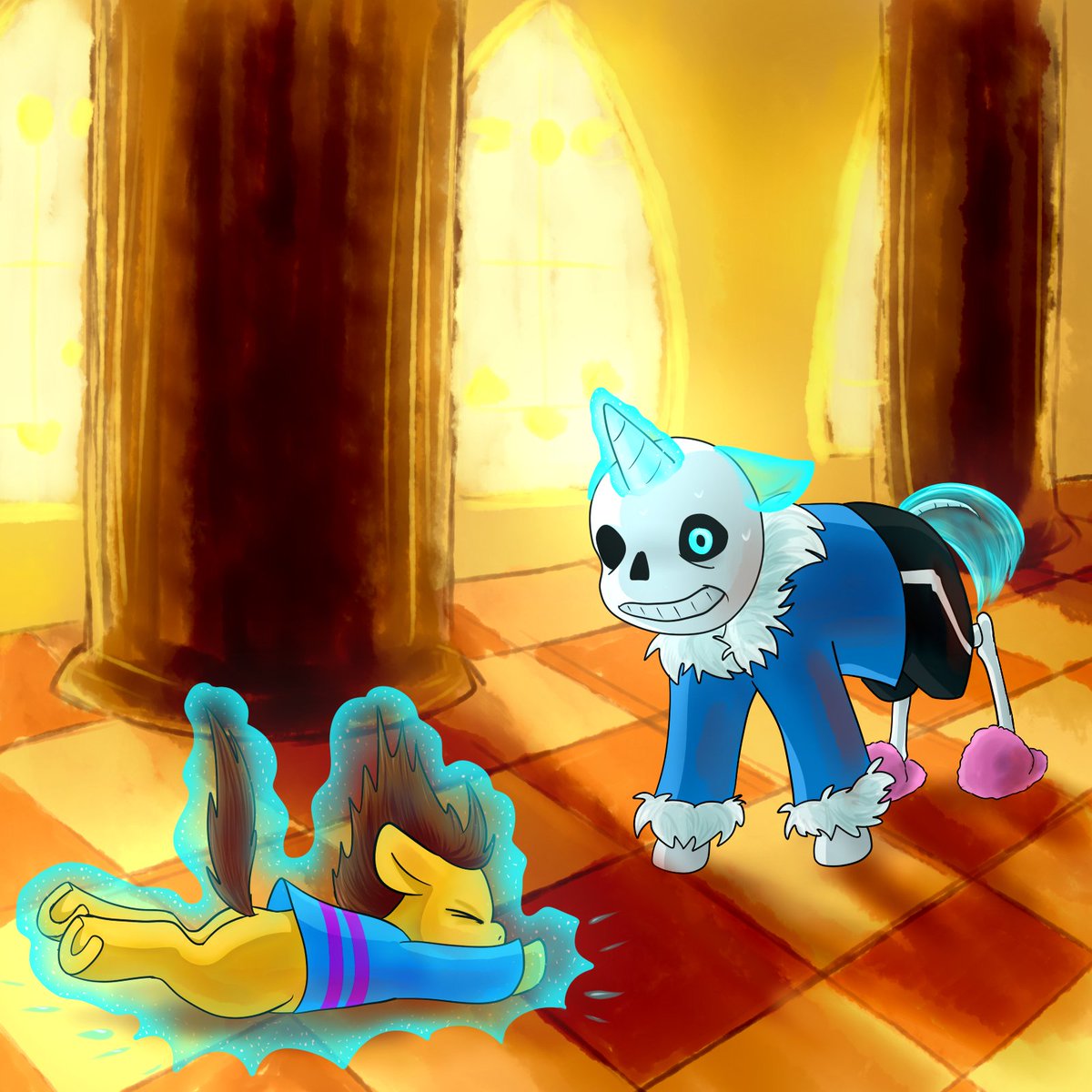 lemurcatart's tweet photo. #Undertale #GenocideRun #Sans #JudgementHall battle but everyone is #mlp https://t.co/9v5F5X3Qyr