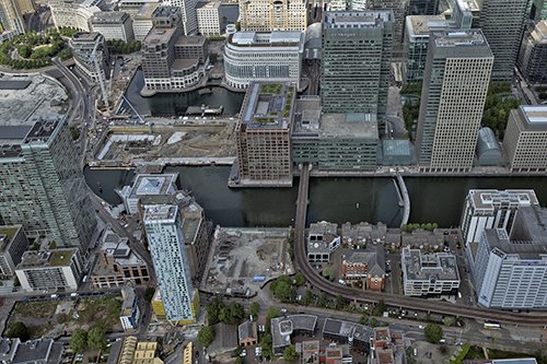 Incredible aerial view of the Wardian London construction site shot by @E14photographer